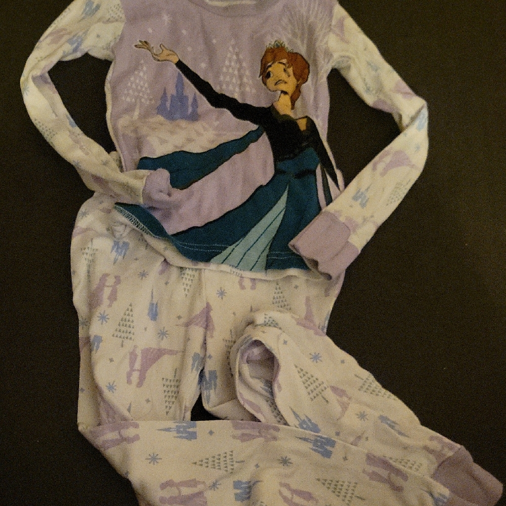 Frozen II Disney Anna Purple and Blue Kids Pajama Set 8